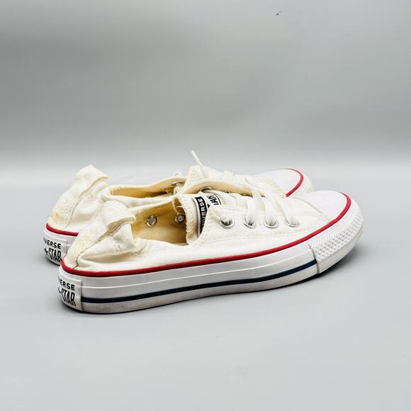 Converse Shoes Womens 6 White Canvas Chuck Taylor Shoreline Slip On Low Sneakers - Picture 6 of 9